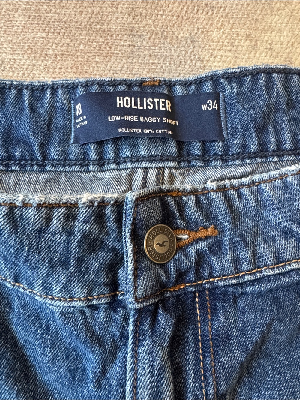 Hollister Low-Rise Denim Baggy Short
